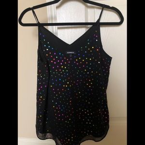 EXPRESS black and rainbow tank top